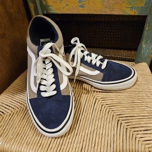 Vans Old Skool Pro Twill Shoes, Blue/Portabella, Men's Size 7